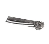 Naroote Peigne à Barbe pour Hommes, Peigne Moustache, de Poche à Crâne de Crâne Zinc Huile de Cheveux pour les Moustaches et Barbes de Coiffage (SILVER)