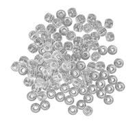 Naroote Perles de Tressage de Cheveux en Résine Plastique Durable pour le Tissage de Cheveux et de Barbe, 100 Pièces de Perles à Grand Trou pour Tresses, Queues de Cheval, Mariages (Transparent)