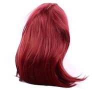Naroote Perruque Bob Courte et Lisse Rouge, Belle Frange de Cheveux élégante avec Bande élastique pour défilé de Mode, Matériau de Haute Simulation