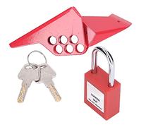 Naroote Petit Verrou de Robinet à Tournant Sphérique à Poignée de Pipeline Industriel avec Cadenas de 38 Mm, Verrouillage de Robinet à Tournant Sphérique en Acier Standard sécurisé pour les