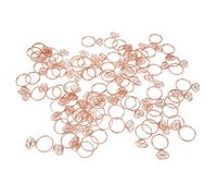 Naroote Petits Trombones, Trombones en Fer en Forme d'anneau pour éviter la Déformation, Multifonction avec Boîte Transparente pour le Bureau (Or Rose)