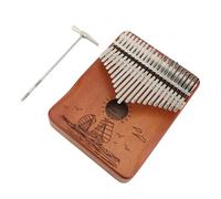 Naroote Piano à Pouce, Bords Incurvés Ergonomiques Complets, Petites Barres d'acier en Acajou et Métal à Forte Résonance, Kalimba pour Performances pour Débutants (Type 1)