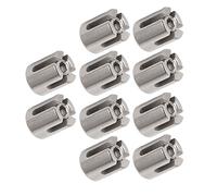 Naroote Pince de Câble en Métal, Pince à Corde Métallique Clamp/Holder Cross 10pcs Câbles Transversaux 316 Clips de Corde de Balustrade en Acier Inoxydable