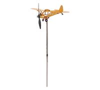 Naroote Piper J3 Cub - Moulin à Vent en Forme d'avion, Décoration Extérieure Créative en Métal pour Jardin, Patio, Cour (S 22,5 cm/8,86 Pouces de diamètre)