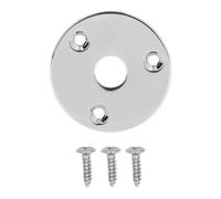 Naroote Plaque de Prise Jack pour Guitare, Couvercle d'entrée-sortie Rond en Métal, Vis de Montage, Plaque de Matériel de Remplacement avec Installation Facile, Idéale pour Guitare Basse, ukulélé,