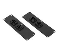 Naroote Plaque Jack de Haut-Parleur en Métal, Double Connecteur à 2, Fer Durable pour Le Remplacement des Haut-parleurs de 6 à 18 Pouces