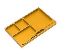 Naroote Plateau à Vis Magnétique en Alliage D'Aluminium, Taille Portable à Absorption Magnétique pour la Réparation RC, adapté à la Trousse à Outils RC, Couleur Aluminium (Gold)