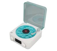 Naroote Platine Vinyle Bluetooth Waves, Enceinte Bluetooth Rétro Portable avec Veilleuse et Affichage de L'heure, Effet Sonore Stéréo, pour Chambre à Coucher, Salon, Bureau (White)