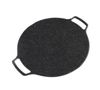 Naroote Poêle à Barbecue Ronde Coréenne, Antiadhésive, Résistante aux Rayures, Ustensiles de Cuisine Multifonctionnels pour le Camping, Noir (30cm)