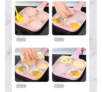 Naroote Poêle à Oeufs à 4 Trous à Fond Plat Antiadhésif, Poêle à Omelette à Crêpes de 4 Tasses avec Revêtement de Qualité Alimentaire, Idéale pour le Petit Déjeuner à la Maison, Matériau en