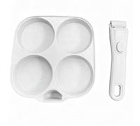 Naroote Poêle à Œufs, Poêle Antiadhésive en Aluminium avec Poignée Amovible, 4 Compartiments, Chauffage Rapide, Compatible avec les Cuisinières à Gaz et les Plaques à Induction