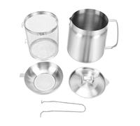 Naroote Poêle Friteuse en Acier Inoxydable 3.5L avec Panier Filtre | Ensemble Complet, Qualité Alimentaire, Couvercle Anti-Éclaboussures, Panier Amovible, pour Gaz, Électrique et Induction