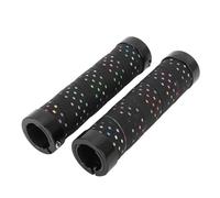 Naroote Poignée de Poignée de Cycle, 2 Ensembles de de Guidon de Cycle Anti-poussière et Anti-pluie, Structure d'emballage Multicouche Antidérapante pour le Remplacement (Noir avec base de couleur)