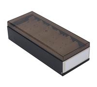 Naroote Porte-Cartes de Visite avec capacité Extensible, Organiseur Transparent pour Cartes D'indexation, Peut Contenir 800 de Visite pour Bureau, Fer, Matière Plastique (BLACK)