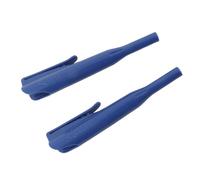 Naroote Porte-crayons 2 Pièces, Capuchon de Crayon de Charpentier Standard, Organisateur d'Outils d'écriture avec Clip de Poche, Idéal pour Sac à Outils, Sac à Dos, Livres (BLUE)