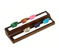 Naroote Porte-Médiators, Vitrine en Bois à 2 Niveaux pour Médiators avec 2 Fentes et Un Fond Large, Doublure Anti-Rayures, Organiseur de Bureau Rétro pour Salle de Musique (Grande Taille 3,8x7,8 cm)