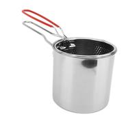 Naroote Pot de Filtre à Huile Durable de Panier de Friteuse D'acier Inoxydable pour le Camping de Cuisine, Outil Polyvalent pour Frire le Récipient D'huile de Cuisson pour les Réunions de Famille