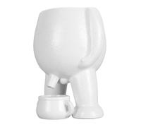 Naroote Pot de Fleur en Céramique, Vase de Plante en Céramique de Simulation Décoratif en Acier Inoxydable pour Le Bureau (White)