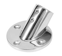 Naroote Raccord de Main Courante à 45 Degrés, Base de Tube en Acier Inoxydable Durable pour Bateau Marin 22mm/0,9 Pouces, Argent (22MM)