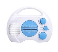 Naroote Radio de Douche, Radio AM FM étanche avec Réglage électronique pour Salle de Bain, Plage, Camping, Urgence, Haut-Parleur intégré, Matériau ABS, 3 Piles AA