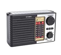 Naroote Radio Portable Am FM SW, Radio Solaire Rechargeable avec Lampe LED, Plusieurs Méthodes de Recharge, Panneau Solaire Intégré, Design Rétro, pour Le Camping et la Randonnée
