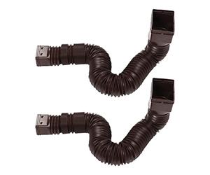 Naroote Rallonge de Gouttière, Conception Flexible, 2 Tuyaux Souples, Transfert d'eau pour Systèmes de Drainage de Toit, Matériau ABS, 4 Pièces (Brown)