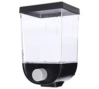 Naroote Récipient Mural de Stockage de Céréales, Distributeur de Céréales à Bonne étanchéité pour la Cuisine, Perles de Lessive, ABS Noir (1L)