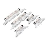 Naroote Règle à Rouleau en Plastique Transparent 5 Pièces, échelle de Mesure avec Trous Ronds pour Dessiner des Cercles et des Formules, Idéale pour les Artistes étudiants Designers