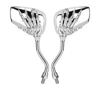 Naroote Rétroviseurs Chromés pour Moto, Réflecteur de Guidon Durable en Forme de Tête de Mort pour Montage Universel, 2 Rétroviseurs Chromés pour la sécurité Routière et le Style de Course, Filetage