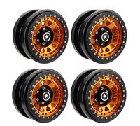 Naroote Roues de Véhicule RC en Alliage D'aluminium, Jantes Robustes pour Modèle de Voiture 1/6 AXAIL SCX6, Mise à Niveau des Performances, 4 Pièces (Gold)