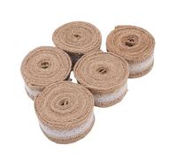 Naroote Rouleau de Dentelle de Ruban de Jute, Décor Rustique Doux Fait à la Main pour Mariages et Noël, 5 Pièces de 6,6 Pieds Chacun