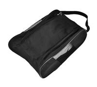 Naroote Sac à Chaussures de, Pochette à Chaussures Portable en Nylon Respirant avec Double Fermeture éclair et côté en, Idéal pour Le Rangement des Accessoires de Sport (Black)