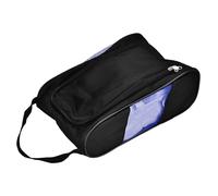 Naroote Sac à Chaussures de, Pochette à Chaussures Portable en Nylon Respirant avec Double Fermeture éclair et côté en, Idéal pour Le Rangement des Accessoires de Sport (Bleu Noir)