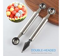 Naroote Scoop Melon Baller, Melon Scooper Multifonctionnel avec une Scoop de Crème Glacée à Double Tête pour les de Fruits et la Crème Glacée (Type 2)