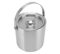 Naroote Seau à Glace, Processus de Polissage Seau à Glace en Acier Inoxydable argenté Bonne Conservation de la Chaleur Antidérapant pour la Fête (2L)