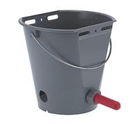 Naroote Seau d'alimentation pour Lait de Bétail de 8 L avec Clapets Anti-Retour Durables pour Une Alimentation Facile dans Les Fermes en Plastique Gris 3 Unités (pour bovins)