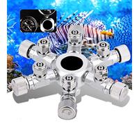 Naroote Séparateur de CO2 pour Aquarium, Régulateur en Alliage D'aluminium Durable pour Aquarium, 5 Types pour Une Régulation Précise du Débit de CO2 pour Les Amateurs D'aquarium (6 Passes)