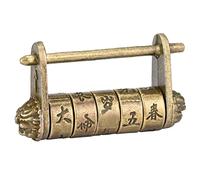 Naroote Serrure à Combinaison Chinoise Vintage, Cadenas Décoratif en Laiton pour Tiroir de Boîte à Bijoux - Serrure de Style Rétro pour Armoire, Antique