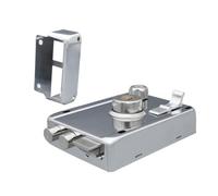 Naroote Serrure à Pêne Dormant de Style Vintage Domestique, Conception Compacte pour Portes de sécurité, avec 5 Clés pour Entrée et Sortie, Fer chromé, Zinc (Ouvert à droite)