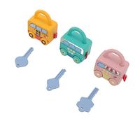 Naroote Serrures d'apprentissage pour Enfants, Jouet éducatif coloré en Forme de Voiture pour L'apprentissage des Chiffres et des Lettres pour Les Enfants âgés de 6 Mois et Plus, Lot de 3 Voitures