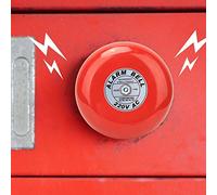 Naroote Sonnette D'alarme Incendie CB-6B, Cloche D'alarme Industrielle en Métal avec Son de 95 DB, Alerte Incendie pour Les Usines, Rouge 150 Mm 1x unité