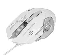 Naroote Souris de Jeu Filaire avec Conception Ergonomique et 6 Boutons pour Utilisation sur Ordinateur, Port USB de Grande Taille 3200DPI (White)