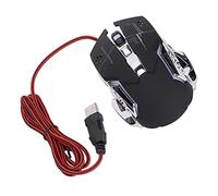 Naroote Souris de Jeu Filaire Optique Réglable avec Lumière Respiratoire Fraîche pour PC et Tablette Noir Grand 6 Boutons