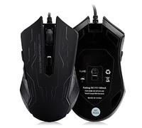 Naroote Souris de Jeu Silencieuse, Filaire USB, Lumières LED Colorées, pour Ordinateur de Bureau, 3200dpi, 6 Vitesses Réglables pour Les Joueurs
