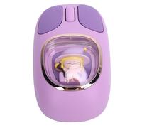Naroote Souris sans Fil, Souris Ergonomique Rechargeable 2.4 G avec Rétroéclairage Rvb et Forme de Poupée Mignonne, Souris économe en énergie pour Le Travail et L'apprentissage (Purple)