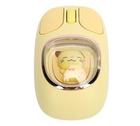 Naroote Souris sans Fil, Souris Ergonomique Rechargeable 2.4 G avec Rétroéclairage Rvb et Forme de Poupée Mignonne, Souris économe en énergie pour Le Travail et L'apprentissage (Yellow)