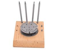 Naroote Support de Balancier de Mouvement de Montre avec Raccords en Acier Inoxydable et Base en Bois de Hêtre pour Outil de Réparation de Calibrage de Ressort de Montre Mécanique pour