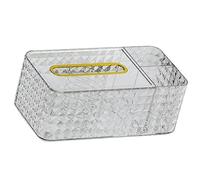 Naroote Support de Couvercle de Boîte à Mouchoirs, Forme Rectangulaire à Large Ouverture, Extraction de Papier Lissant, Conteneur de Serviettes, Rangement Latéral pour Chambre à Coucher (Blanc