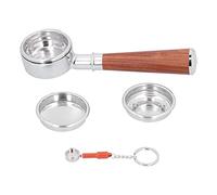 Naroote Support de Filtre de Poignée de Machine à café sans Fond de 58 Mm pour E61 / Expobar /, Poignée en Palissandre, Dispositif de Mousse de Graisse, pour les Amateurs de café, Alliage + (E61