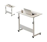 Naroote Table de Chevet Relevable Moderne en Forme de C avec Cadre en Métal pour canapé de Maison, Hauteur Réglable pour Manger et Travailler, Planche et Matériau Métallique, 23,6 X 15,7 Pouces